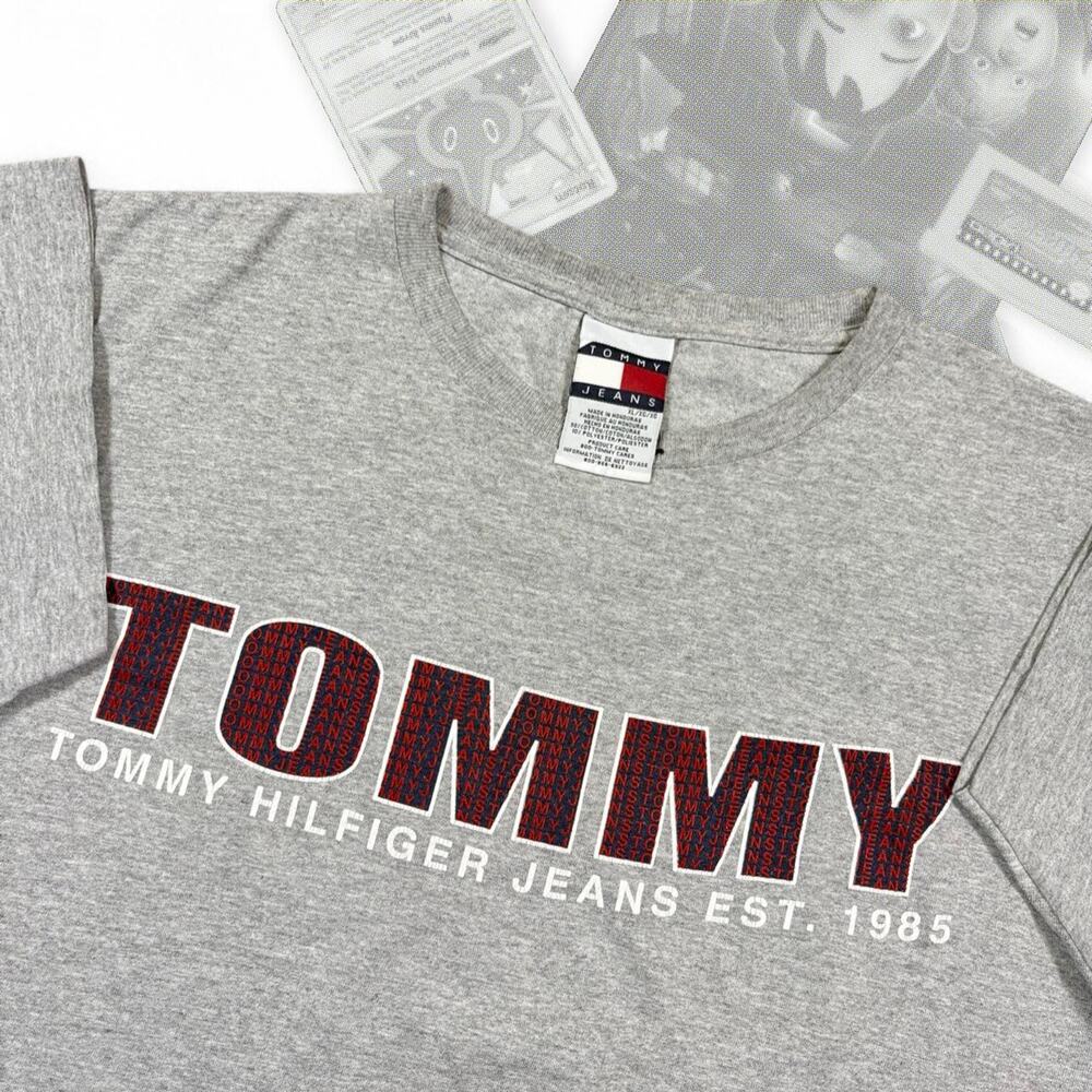 Vintage Gray & Red Tommy Hilfiger‎ Jeans Graphic Tee